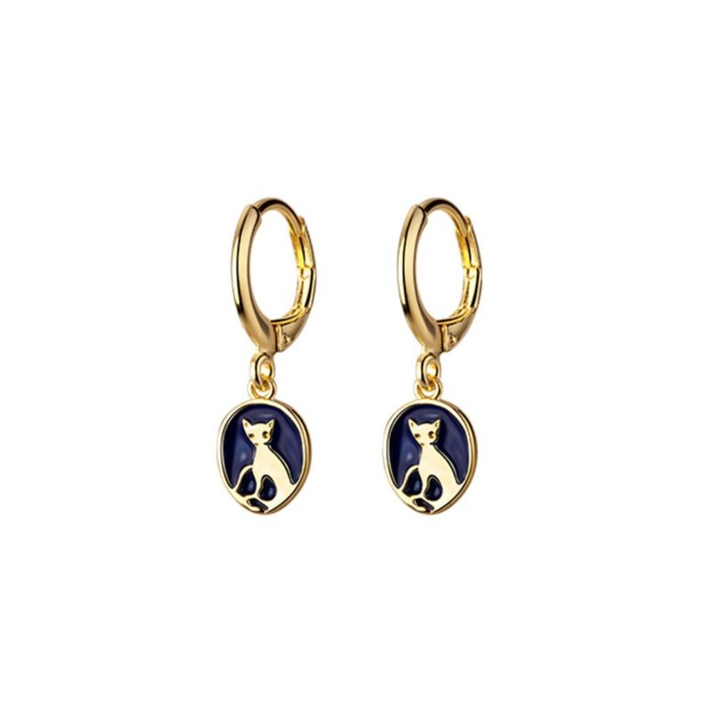 NEW Silver / Gold Cute Cat Ear Buckle Simple Temperament Earrings - Picture 8 of 8